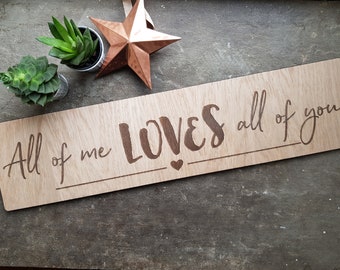 Love-Wood Sign-Home Decor-Anniversary Gifts-Calligraphy-Oak-Wedding Gift-Rustic Decor-Romantic-Shabby Chic-Living Room Decor- Wall Decor