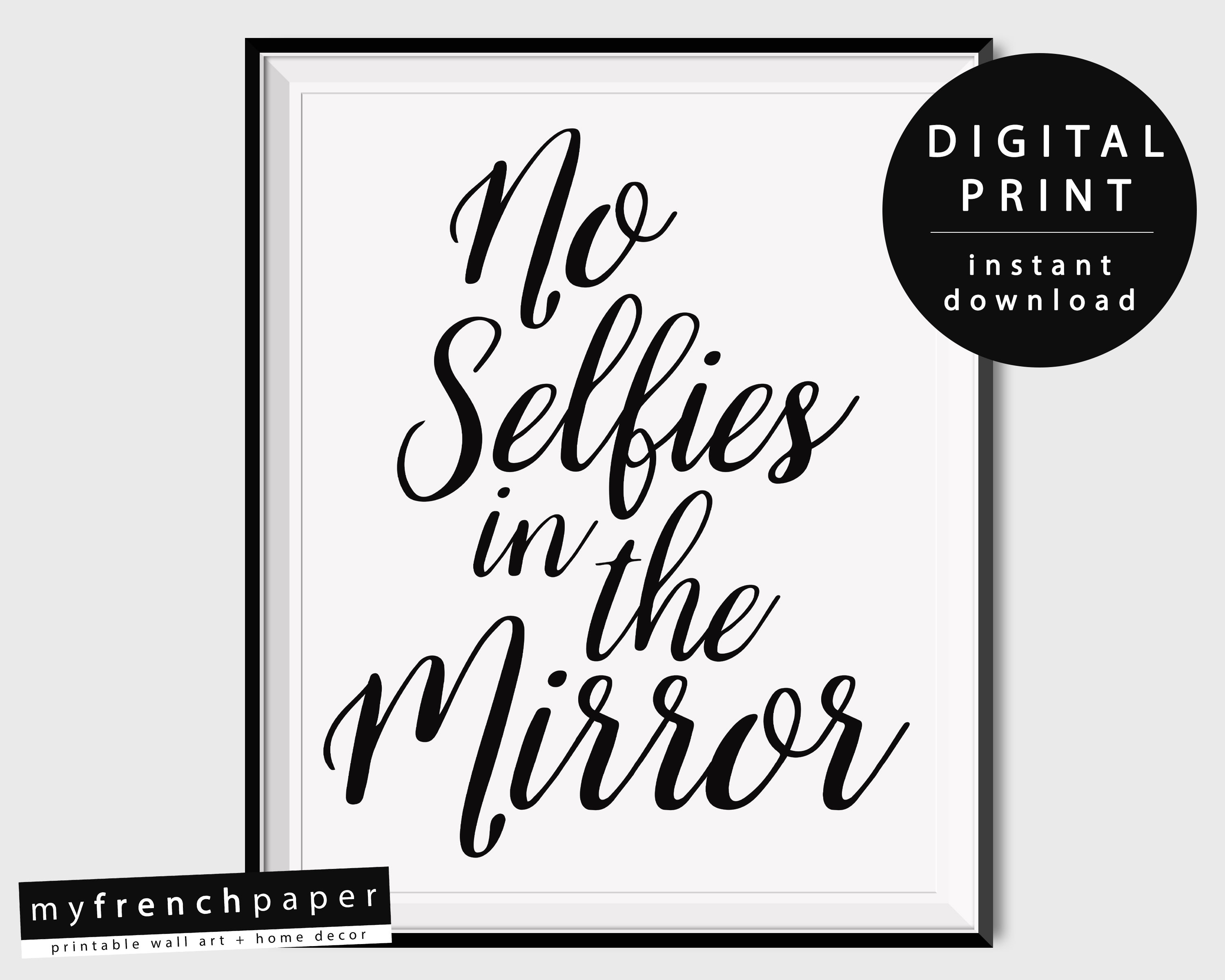 Lustige Badezimmer Wandkunst Sprüche keine Selfies im Etsy