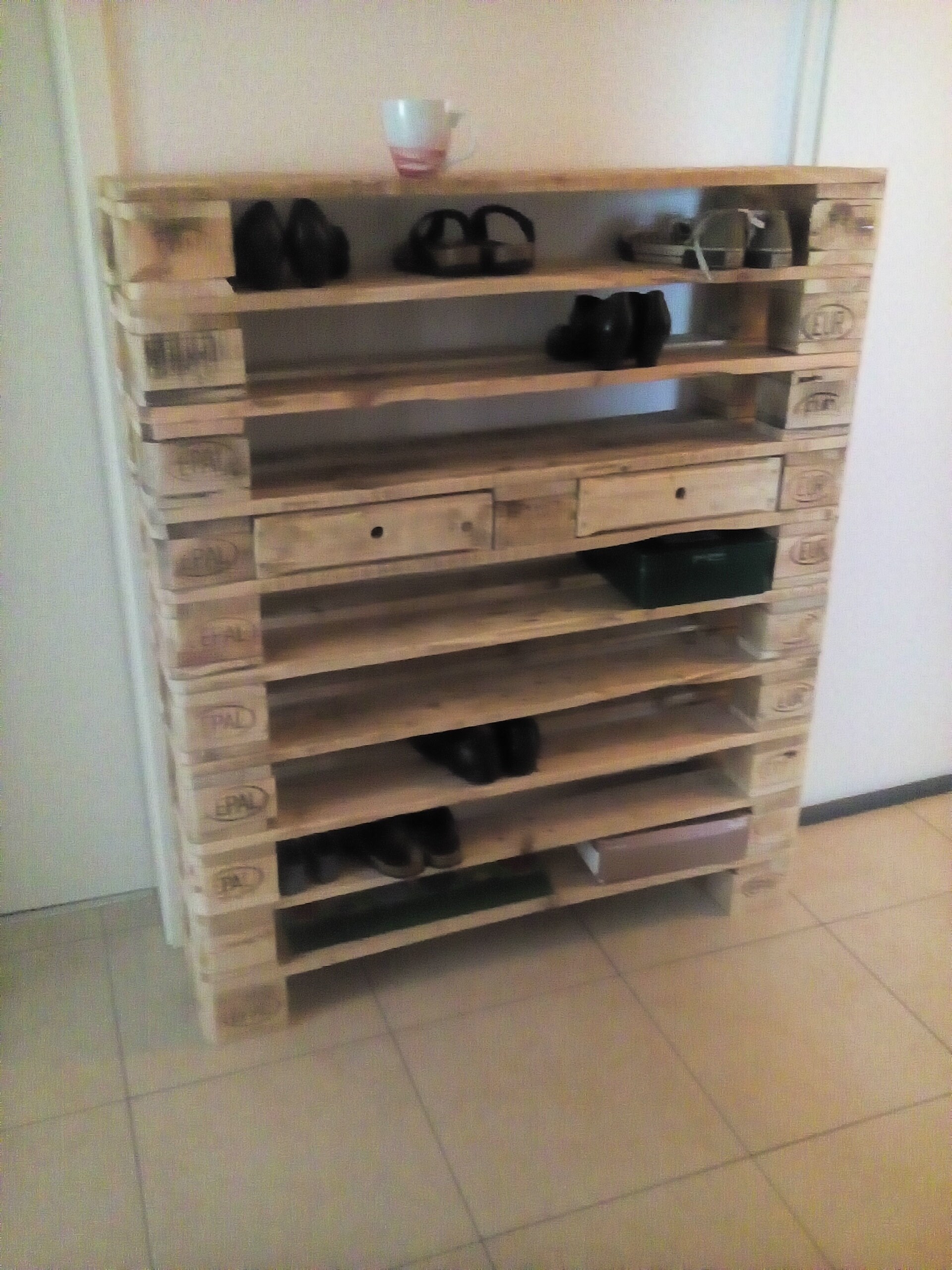 Shoe Rack Made Of Pallets Wunschhohe Up To Xxl 10 Floors