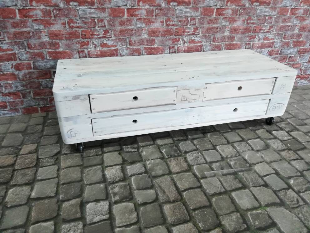 Lowboard Vaduz Tv Cabinet Made Of Pallets With 3 Drawers
