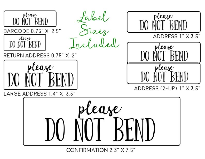 please do not bend ready to print packaging stickers etsy