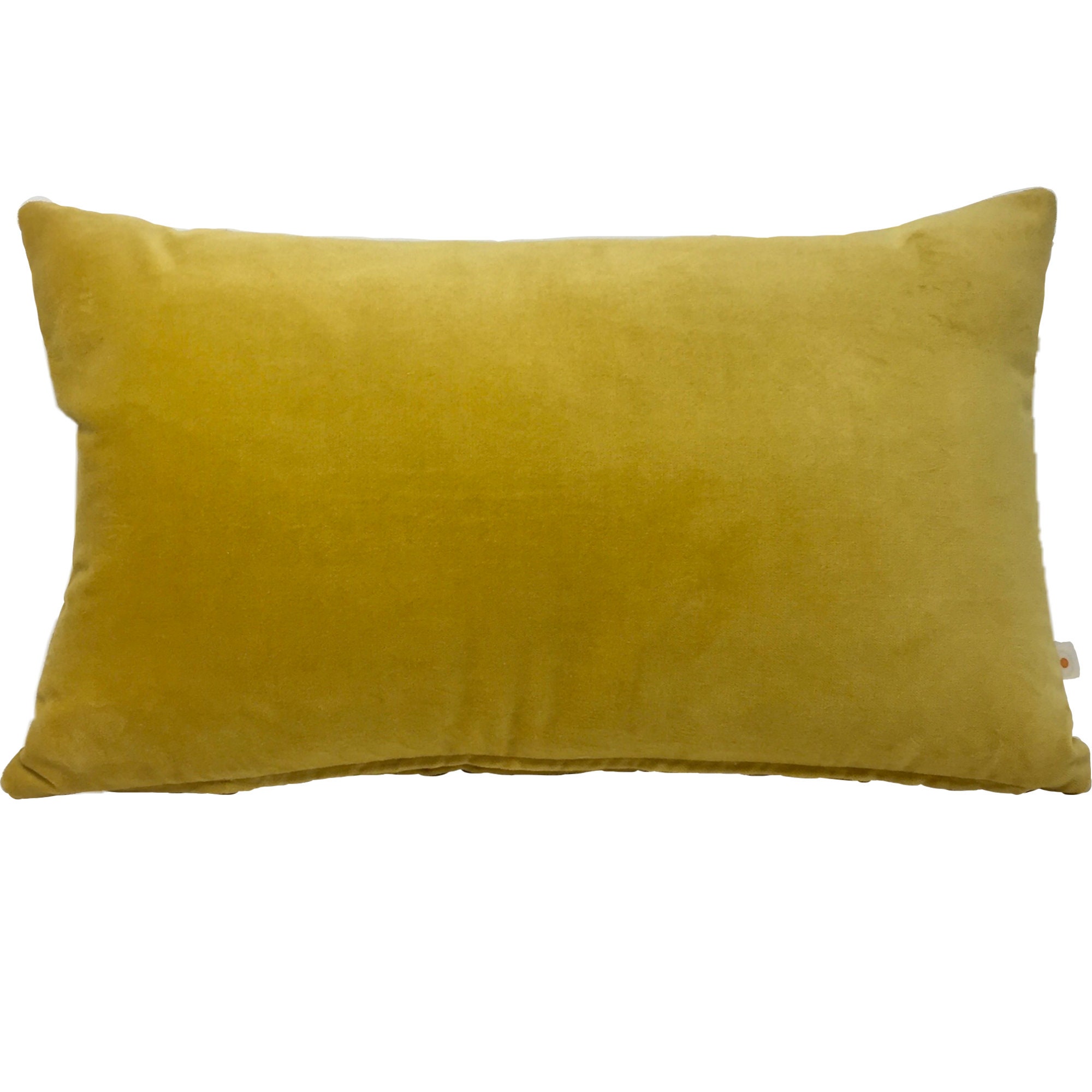 Housse de Coussin Rectangulaire en Velours Ras Coton Jaune 50x30 cm