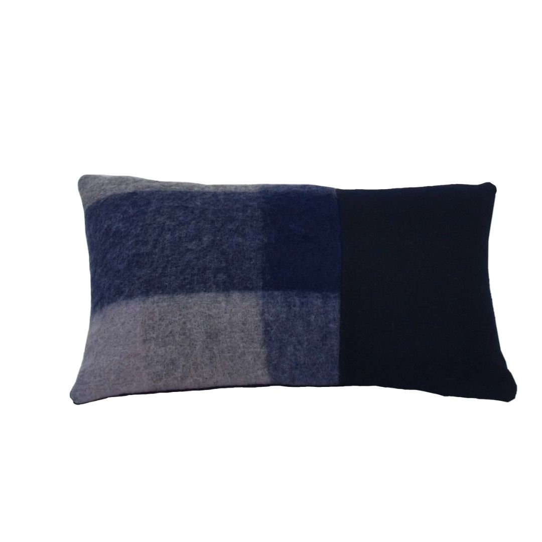 Housse de Coussin en Laine et Feutrée Bleu Marine