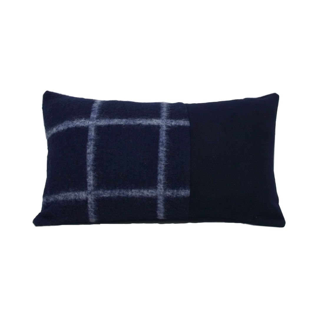 Housse de Coussin en Laine et Feutrée Bleu Marine