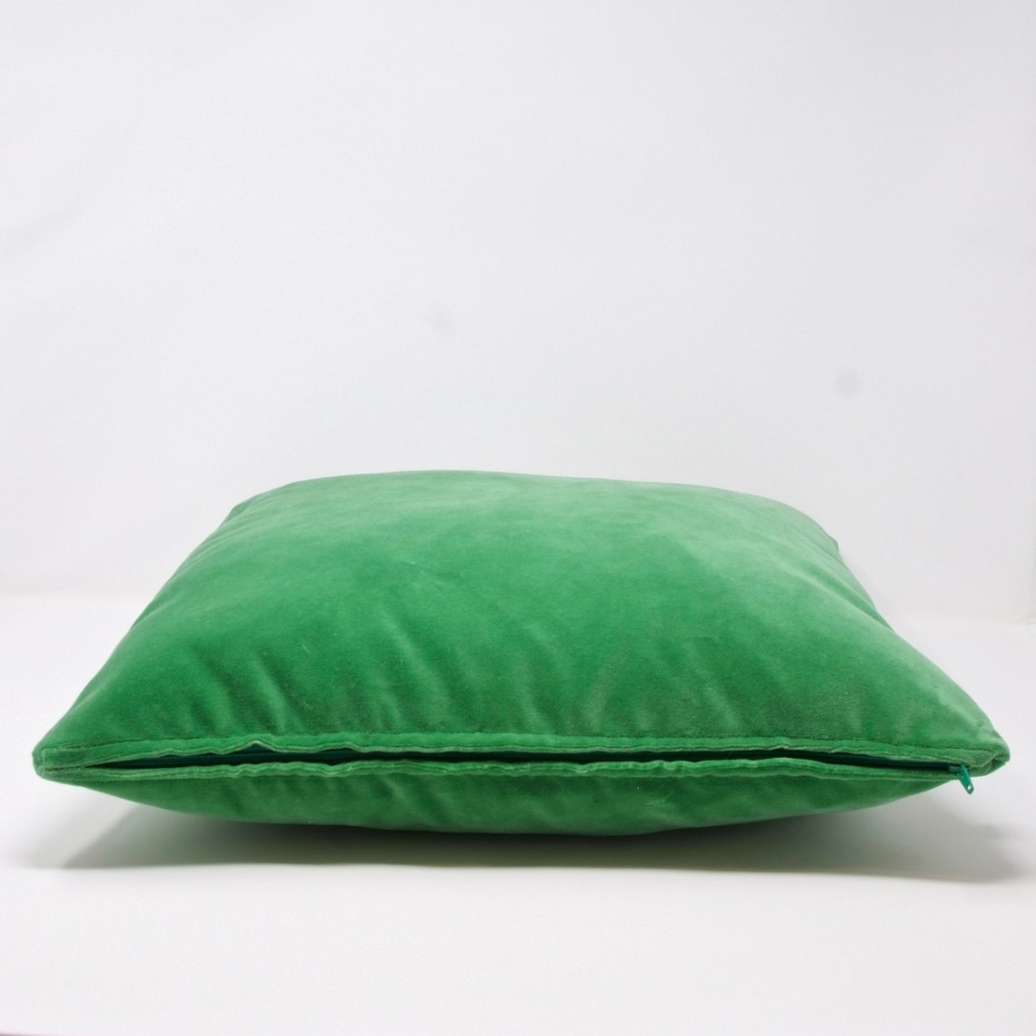 Square cushion cover in bright green cotton velvet 45x45 cm Etsy