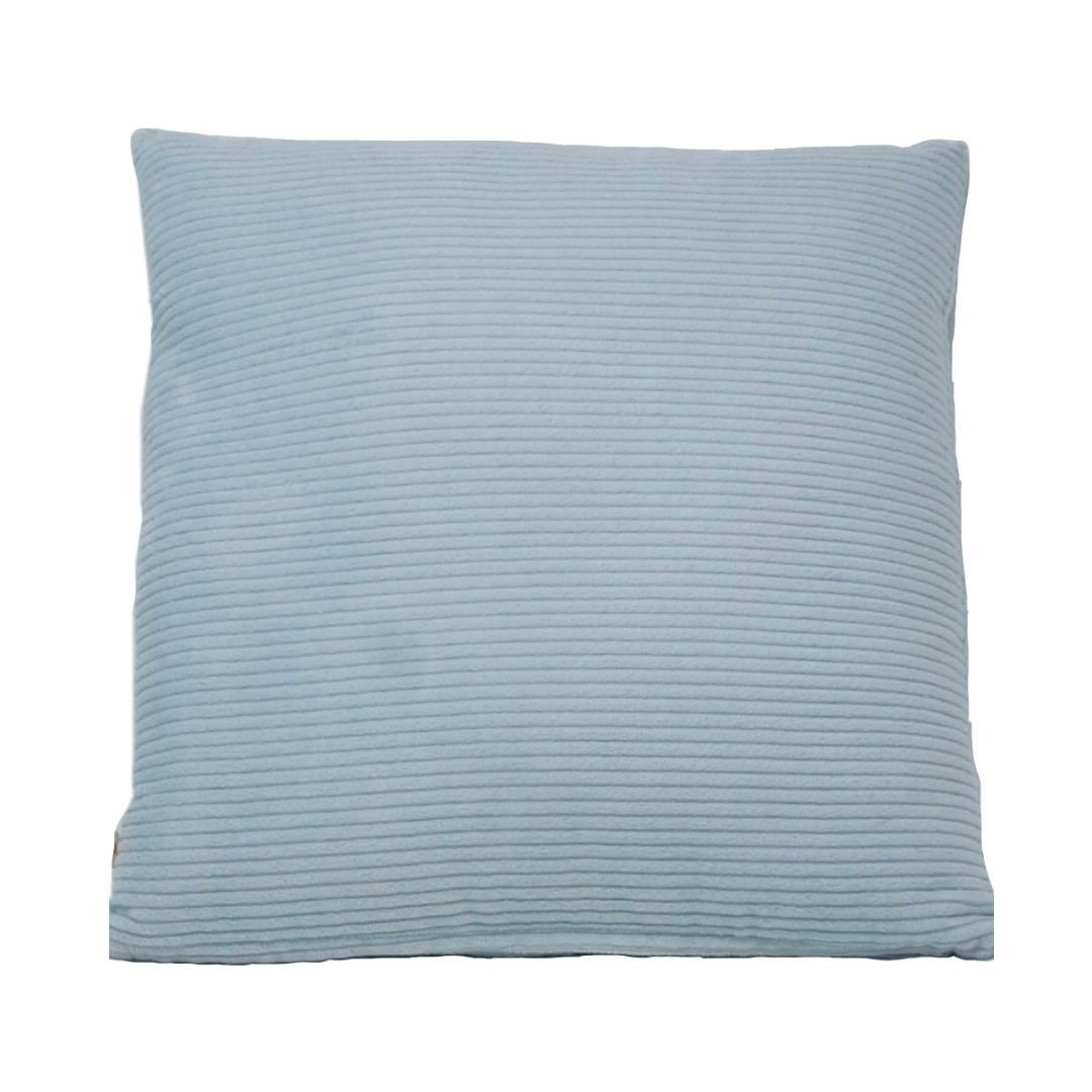 Housse de Coussin Carré en Velours Côtelé Bleu Clair