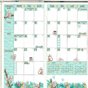 Stickers pour agenda mensuel Hobonichi Weeks - Mis à jour pour le mois et l'année de votre choix