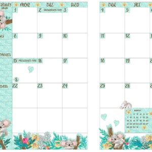 Hobonichi A5 Monatliche Planer Aufkleber - Auf den Monat und das Jahr Ihrer Wahl aktualisiert