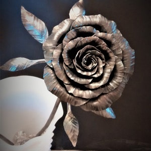6th anniversary and 11th anniversary gifts for her, iron rose, unique valentine gift, mother&#39;s day, metal flower, steel rose, steel flower
