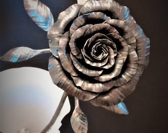 6th anniversary and 11th anniversary gifts for her, iron rose, unique valentine gift, mother's day, metal flower, steel rose, steel flower