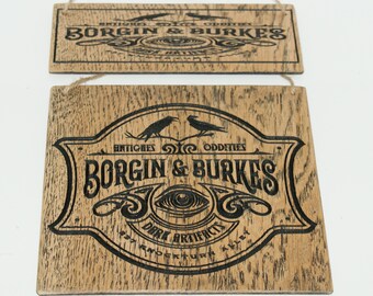 Borgin and Burkes, Harry Potter, Wooden Sign, Wall Sign, Carved