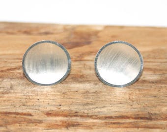 Sterling Silver Stud Disc Earrings - Sterling Silver Jewellery - Silver Earrings - Silver Stud Earrings - Handmade Stud Earrings  (TEP445)