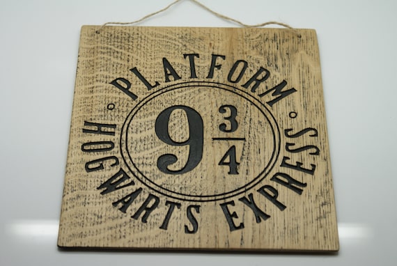 Platform 9 3/4, Hogwarts Express, Home Decor, Wall Hanging, Wooden