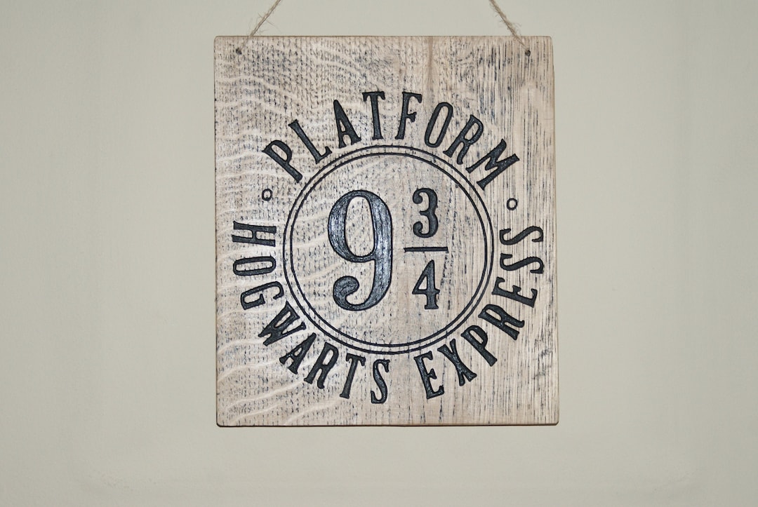 Platform 9 3/4, Hogwarts Express, Home Decor, Wall Hanging, Wooden