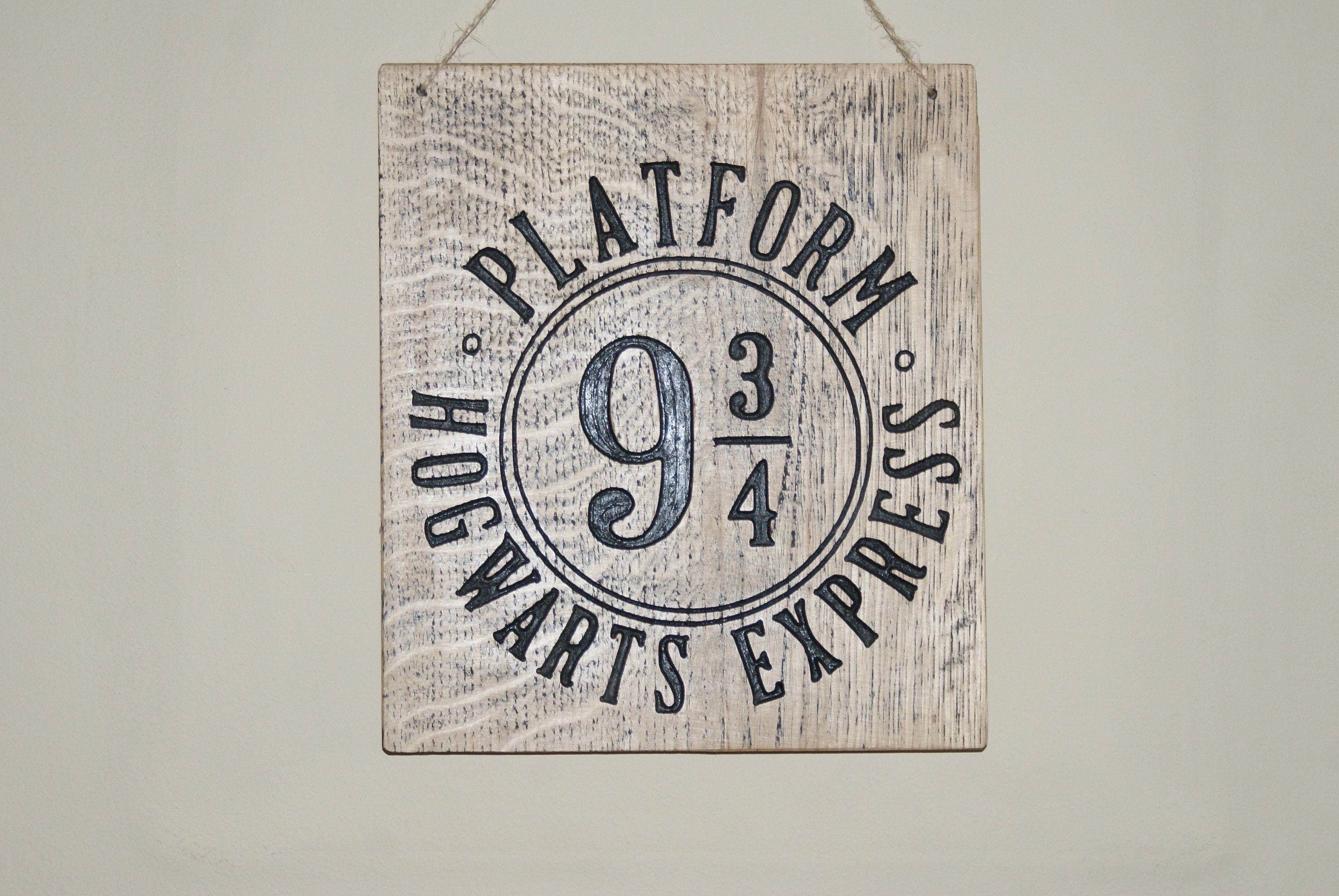Platform 9 3/4, Hogwarts Express, Home Decor, Wall Hanging, Wooden