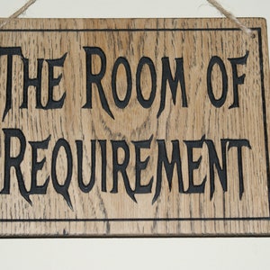 The Room of Requirement Sign, Wooden Sign, Magical Shop, Harry Potter ...