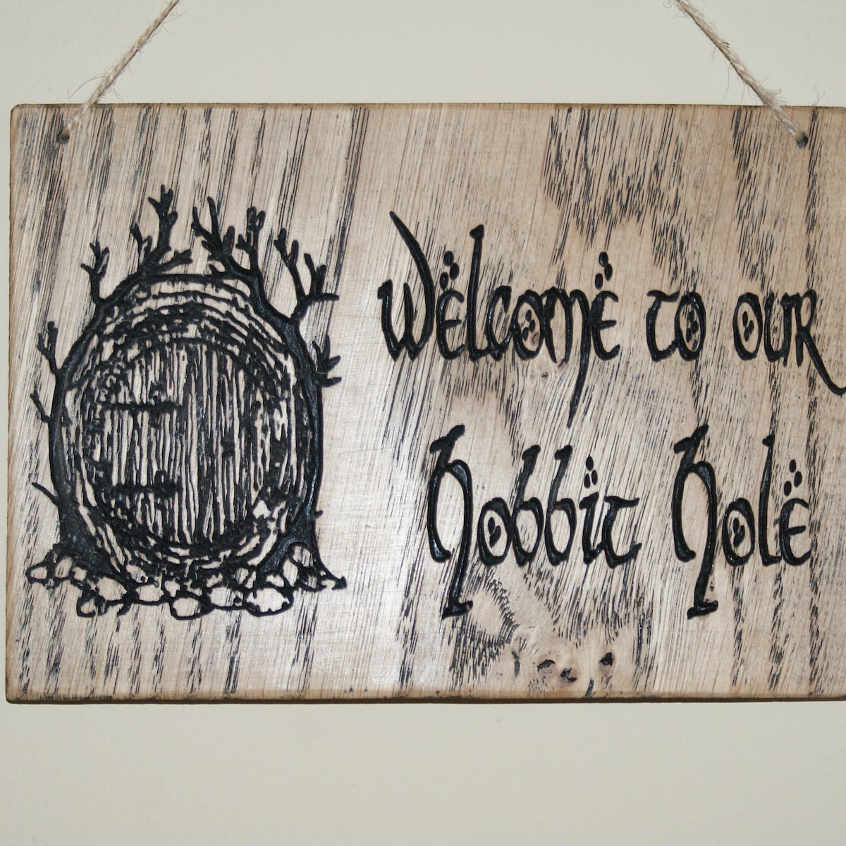 Welcome to Our Hobbit Hole, Lord of the Rings, Hanging Wall Sign, Wall Decor, Welcome, Hobbit, Signs, Hobbit Hole, Geek Signs,wooden Signs - Etsy