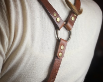 Custom Leather Suspenders! BLACK or BROWN- with custom engraving: made from recycled materials!