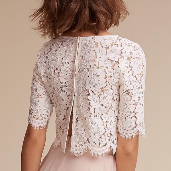 Koord kant bedekken bruids ALLEGRA Lace Top bruids jas bruiloft kant topper crop top bruiloft jas bruids bolero kant wrap