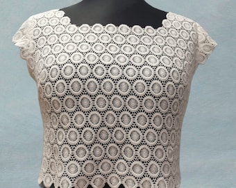 Cotton lace cover up bridal DAVINA Lace Top bridal jacket wedding lace topper crop top wedding jacket bridal bolero lace wrap