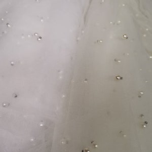ADELINE pearl embellished Bridal caplet Bridal cover up separates Wedding wrap removable train Wedding Detachable Long Shawl image 7