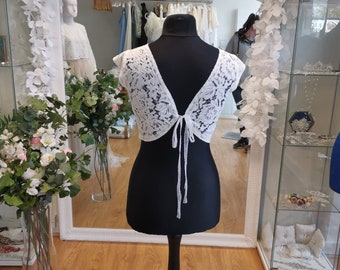 Cord lace cover up bridal HATTIE Lace Top bridal jacket wedding lace topper crop top wedding jacket bridal bolero lace wrap
