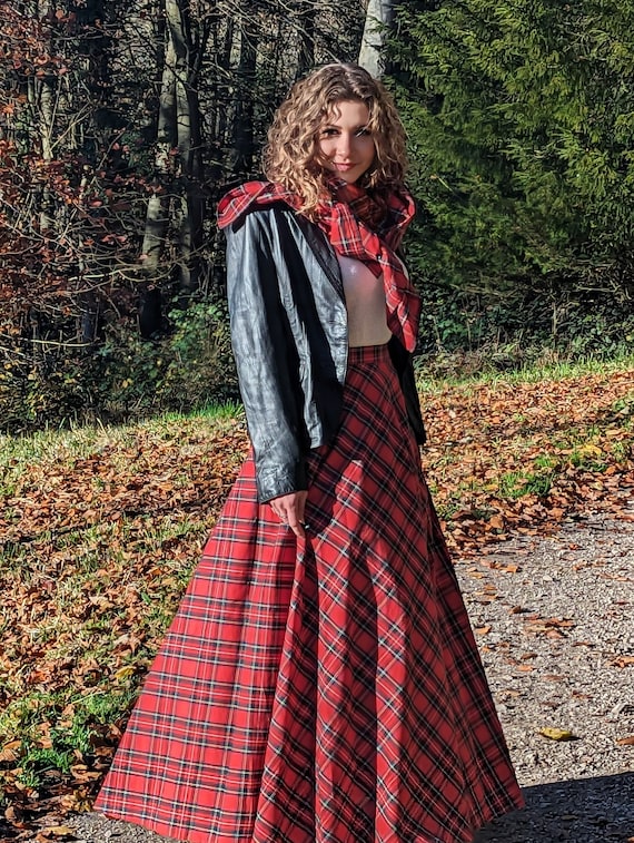 The Red Royal Stewart Cotton Tartan Plaid Skirt Made to Measurements Christmas Mother Daughter Skirt Burns Night Etsy