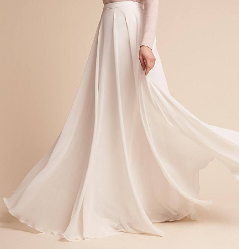 Wedding Chiffon Skirt Ivory Bridal Separates CAROLINE Circle