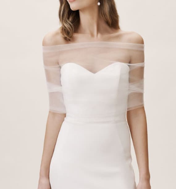 LORETTA Pleated Tulle Off-the-shoulder ...