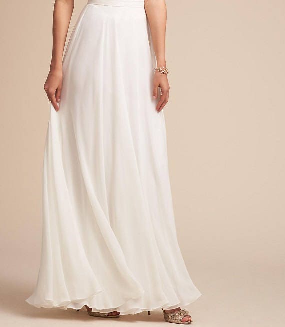 Wedding Chiffon Skirt Ivory Bridal Separates CAROLINE Circle