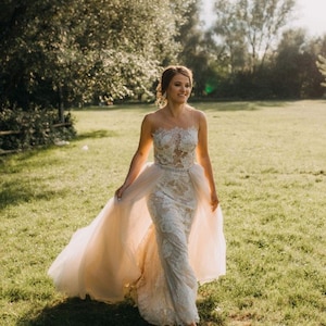 RITA Separates Tulle Over Skirt Full Length Tutu Detachable Wedding Skirt Overlay with Satin Waistband Custom Made to Your Measurements