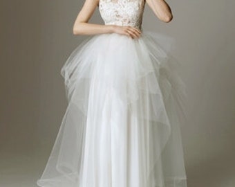 SUZANNE Separates Tulle Over Skirt Full Length Tutu Detachable Wedding Skirt Overlay Custom Made to Your Measurements