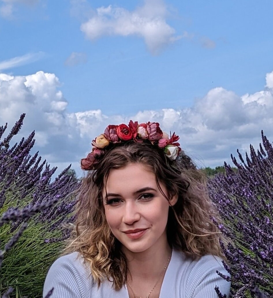 Beautiful Red Pink Artificial Flower Headband Spring Tiara Etsy