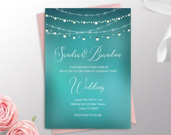 Teal Wedding Invites Etsy