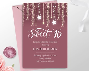 sweet 16 invitation etsy