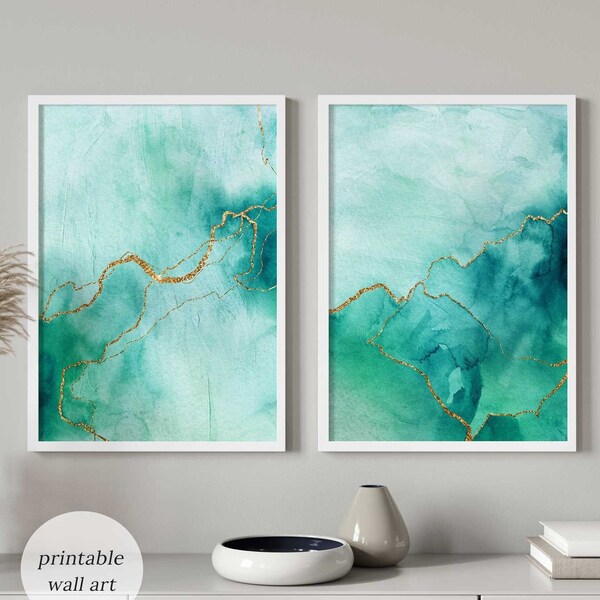 Turquoise Wall Art Etsy