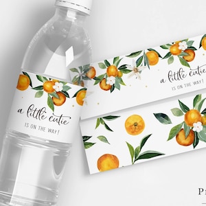 Little Cutie Baby Shower Decorations, Citrus Water Bottle Labels Printable, Cutie Water Bottle Labels, Clementine Orange Baby Shower, O1