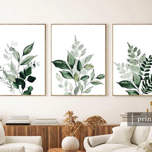 Botanical Wall Art Set of 3 Digital Botanical Wall Art Etsy