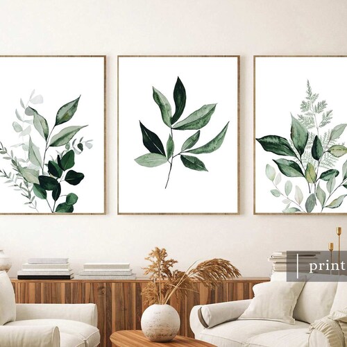 Botanical Wall Art Set of 3 Digital Botanical Wall Art Etsy