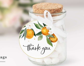 Cutie Thank You Tags Printable, Little Cutie Favor Tags, Citrus Thank You Tags, Orange Clementine Gift Tags, Cutie Favor Tags, O1