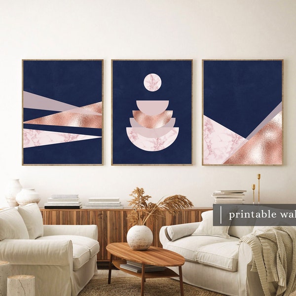 Rose Gold Wall Art Etsy