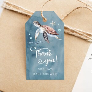Under the Sea Baby Shower Thank You Tags, Editable Template, Ocean Baby Shower Favor Tags, Beach Baby Shower Gift Tags, Personalized, TR1