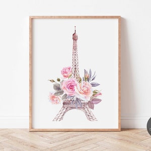 Paris Wall Art, Eiffel Tower Print, Travel Nursery Wall Art, Paris Nursery Decor, Girl Nursery, Instant Download Paris Printable Art, P3