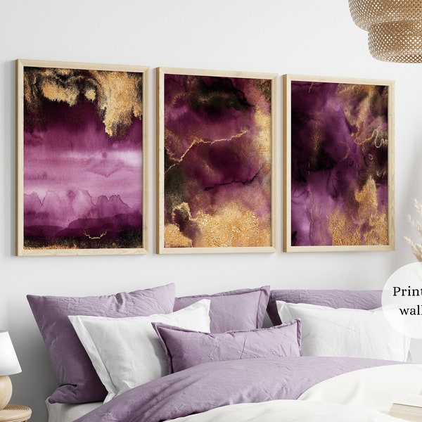 Modern Purple Art Etsy