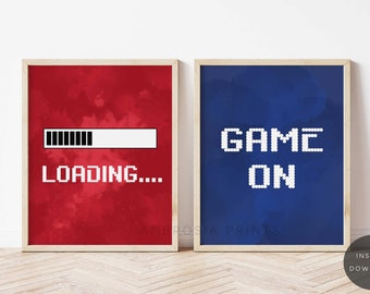 Gaming Wall Art Set of 2, Printable Gaming Wall Art Set, Video Game Wall Art, Video Game Print, Gaming Room Decor, Video Game Party