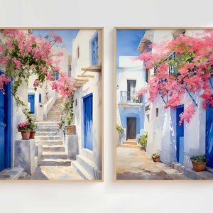 Greece Wall Art Print, Santorini Wall Art, Mediterranean Wall Art Print, Greek Print, Santorini Digital Art, Mediterranean Decor