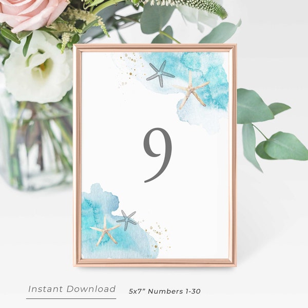 Beach Table Numbers Etsy