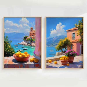 Italy Wall Art Set, Mediterranean Wall Art Set, Lemon Wall Art, Greece Wall Art, Mediterranean Prints, Italian Art, Mediterranean Decor