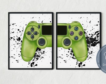 Gaming Wall Art Set of 2, Printable Gaming Wall Art Set, Video Game Wall Art, Video Game Print, Gaming Room Decor, Video Game Party