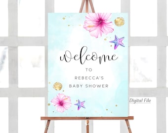 Nautical Baby Shower Welcome Sign Template Lighthouse Shower Welcome Sign Beach Baby Shower Welcome Poster Sign Ahoy It/'s a Boy Shower BSN